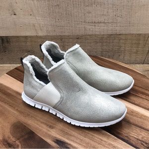 Cole Haan Womens Zerogrand Gray Suede Slip On Ankle Booties